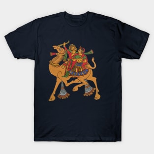 Summer Camel art print in indian folk art style ( Phad art ) T-Shirt